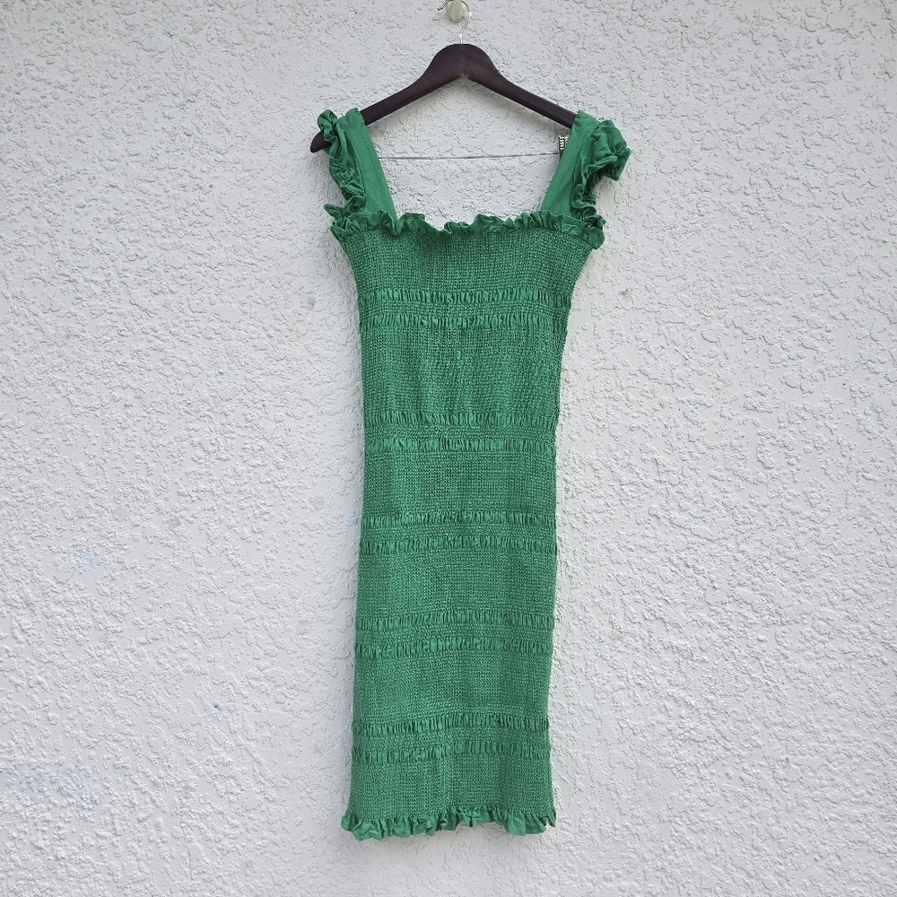 Capulet Smocked Square Neck Midi Dress S - Picture 3 of 8